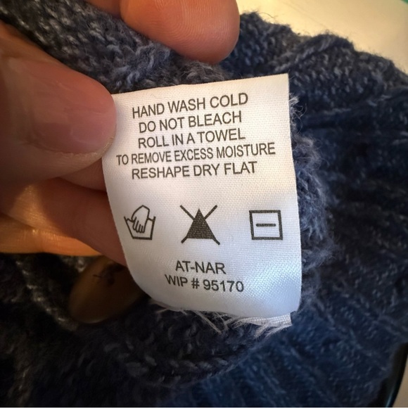 Woolrich | Heather Blue Split Button Cowl Neck Sweater | Sz S - Picture 9 of 9